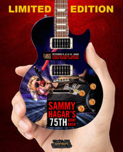 Load image into Gallery viewer, Officially Licensed, Limited Edition Sammy Hagar&#39;s 75th &quot;Bday Bash&quot; Mini Guitar
